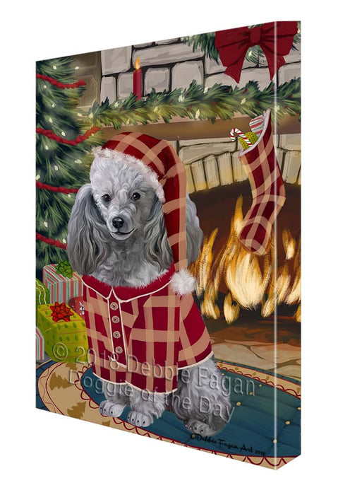 The Stocking was Hung Poodle Dog Canvas Print Wall Art Décor CVS120032