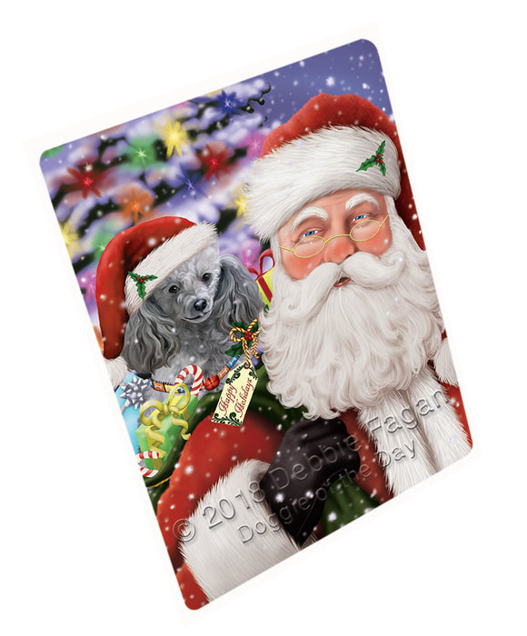 Santa Carrying Poodle Dog and Christmas Presents Large Refrigerator / Dishwasher Magnet RMAG84930
