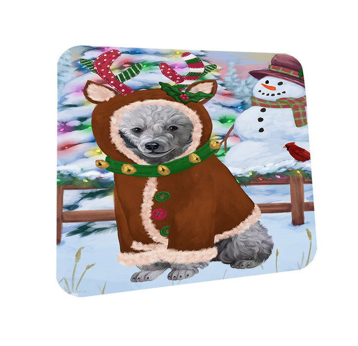 Christmas Gingerbread House Candyfest Poodle Dog Coasters Set of 4 CST56441