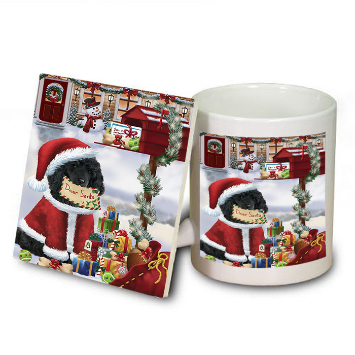 Poodle Dog Dear Santa Letter Christmas Holiday Mailbox Mug and Coaster Set MUC53910