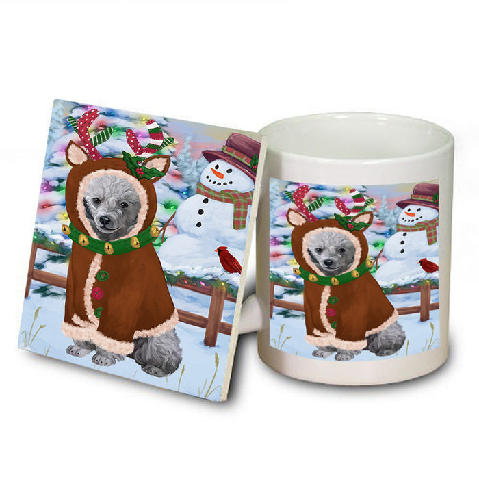 Christmas Gingerbread House Candyfest Poodle Dog Mug and Coaster Set MUC56475
