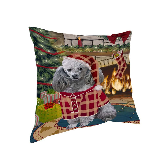 The Stocking was Hung Poodle Dog Pillow PIL71196