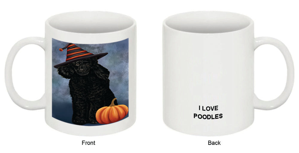 Happy Halloween Poodle Dog Wearing Witch Hat with Pumpkin Coffee Mug MUG50165
