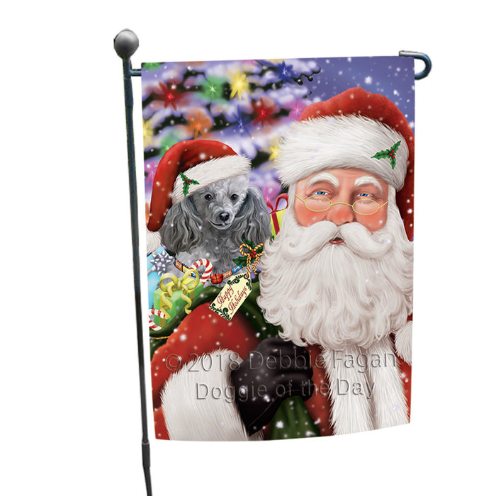 Santa Carrying Poodle Dog and Christmas Presents Garden Flag GFLG54070
