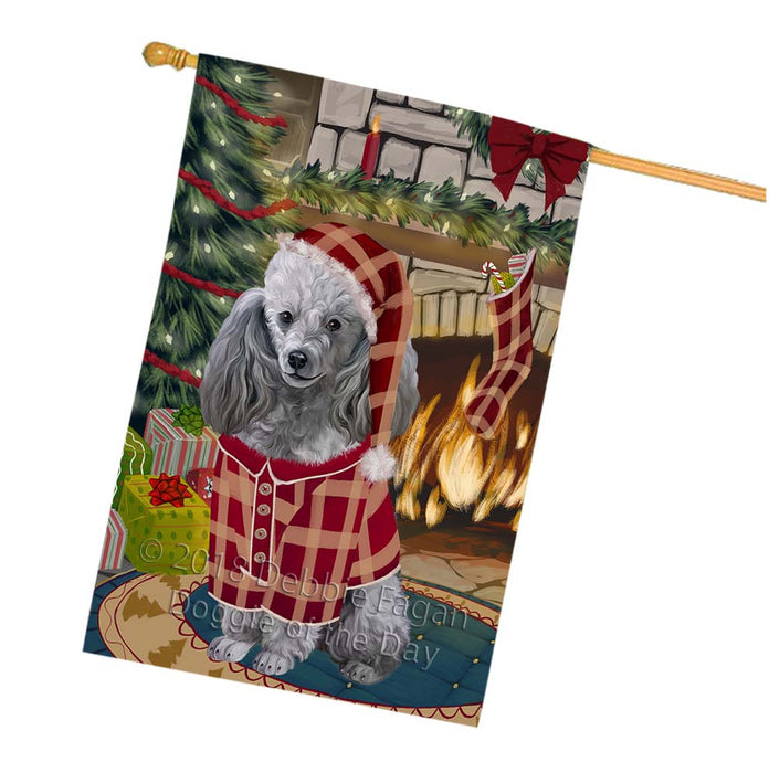 The Stocking was Hung Poodle Dog House Flag FLG55996