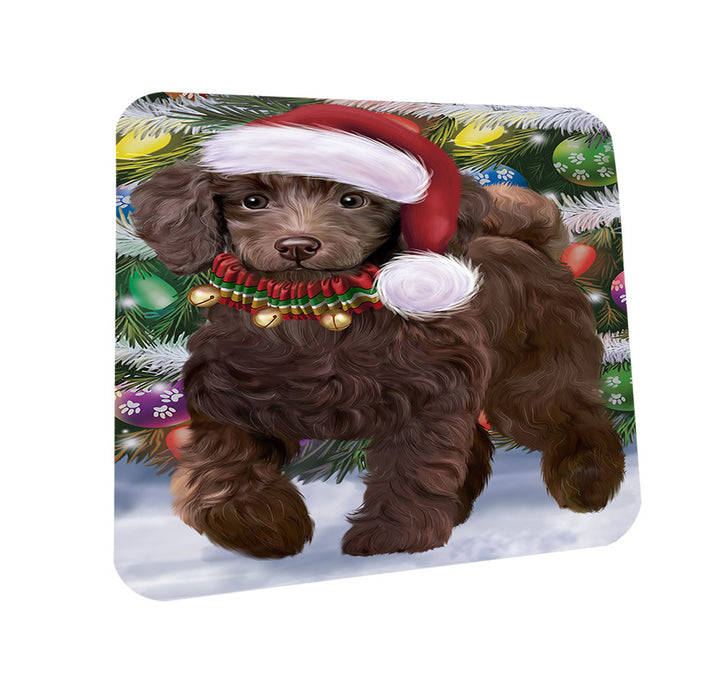 Trotting in the Snow Poodle Dog Coasters Set of 4 CST55411