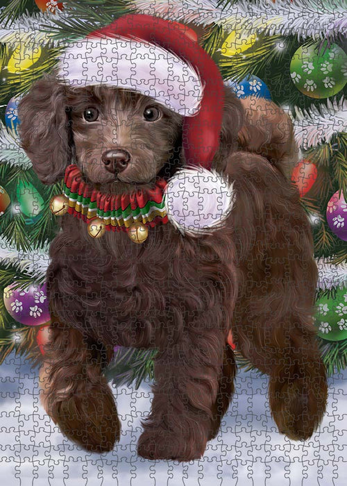 Trotting in the Snow Poodle Dog Puzzle  PUZL90016