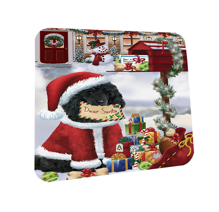 Poodle Dog Dear Santa Letter Christmas Holiday Mailbox Coasters Set of 4 CST53876