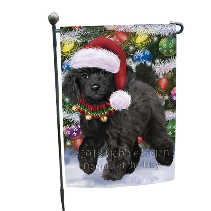 Trotting in the Snow Poodle Dog Garden Flag GFLG55747