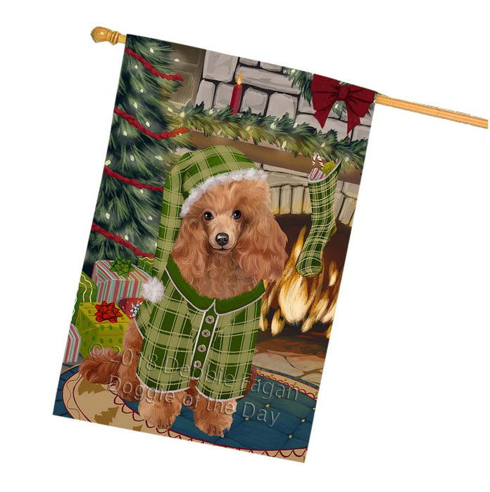 The Stocking was Hung Poodle Dog House Flag FLG55997