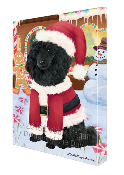 Christmas Gingerbread House Candyfest Poodle Dog Canvas Print Wall Art Décor CVS130580
