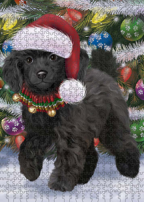 Trotting in the Snow Poodle Dog Puzzle  PUZL90020