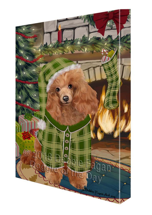 The Stocking was Hung Poodle Dog Canvas Print Wall Art Décor CVS120041