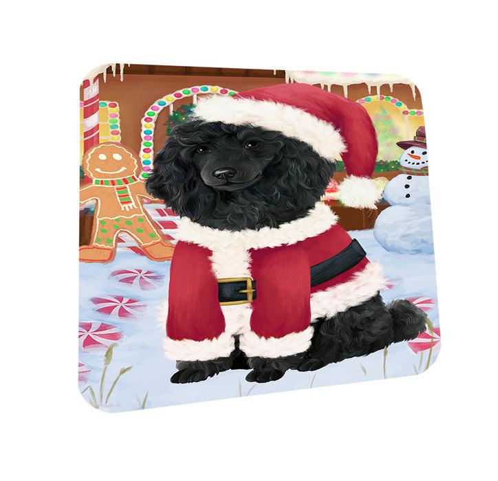 Christmas Gingerbread House Candyfest Poodle Dog Coasters Set of 4 CST56442