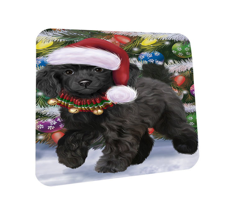 Trotting in the Snow Poodle Dog Coasters Set of 4 CST55412
