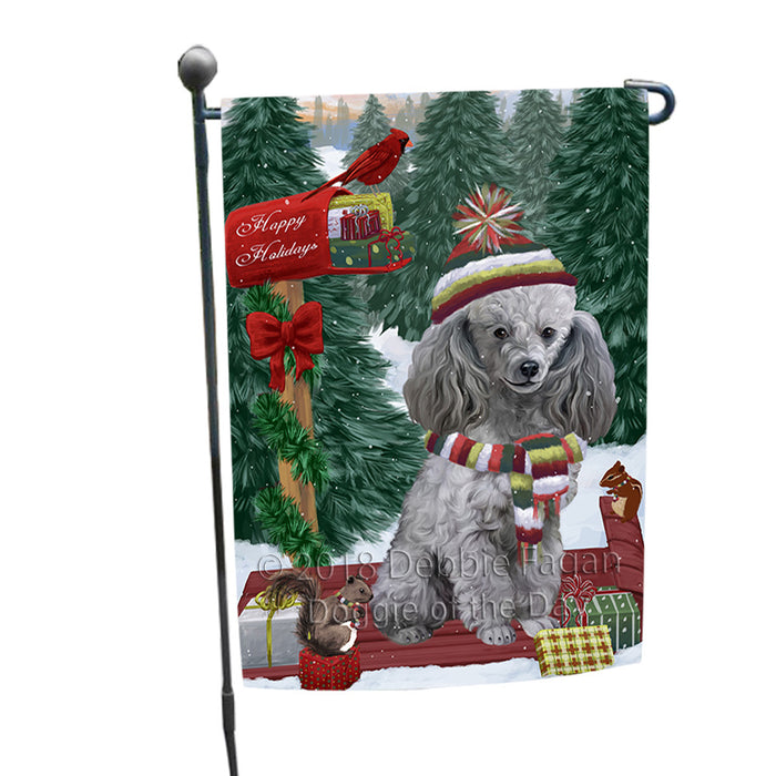 Merry Christmas Woodland Sled Poodle Dog Garden Flag GFLG55295