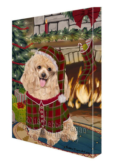 The Stocking was Hung Poodle Dog Canvas Print Wall Art Décor CVS120050