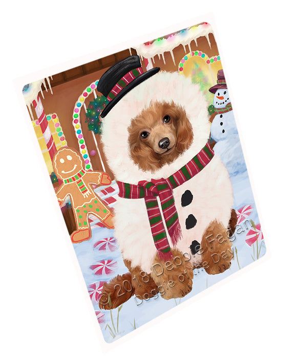 Christmas Gingerbread House Candyfest Poodle Dog Large Refrigerator / Dishwasher Magnet RMAG101178