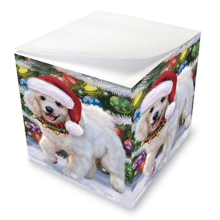 Trotting in the Snow Poodle Dog Note Cube NOC53801