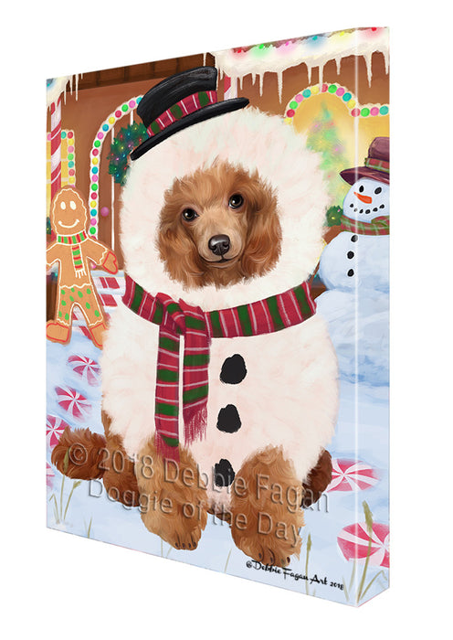 Christmas Gingerbread House Candyfest Poodle Dog Canvas Print Wall Art Décor CVS130589