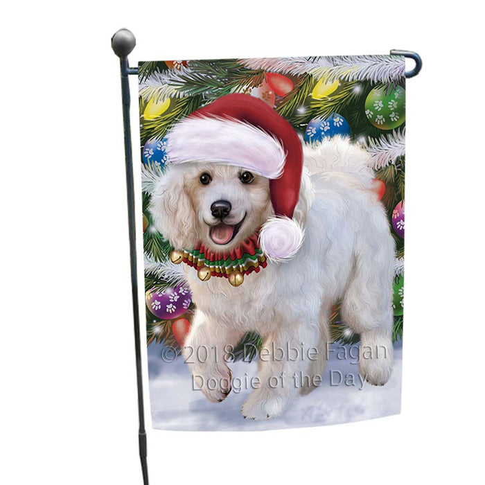 Trotting in the Snow Poodle Dog Garden Flag GFLG55748