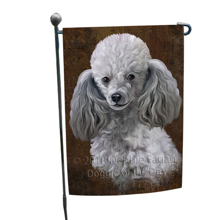 Rustic Poodle Dog Garden Flag GFLG54531