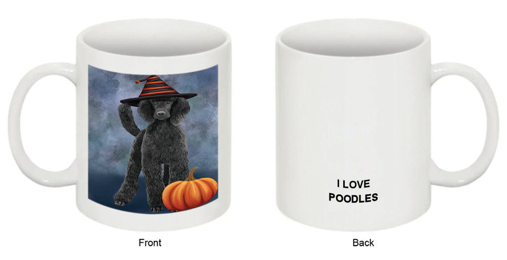 Happy Halloween Poodle Dog Wearing Witch Hat with Pumpkin Coffee Mug MUG50168