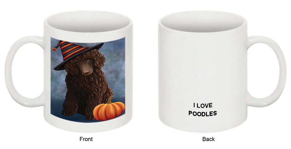 Happy Halloween Poodle Dog Wearing Witch Hat with Pumpkin Coffee Mug MUG50169