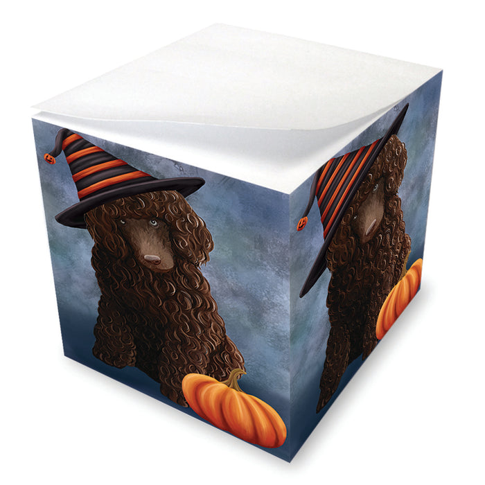 Happy Halloween Poodle Dog Wearing Witch Hat with Pumpkin Note Cube NOC56417