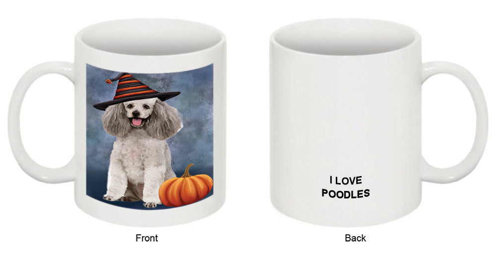 Happy Halloween Poodle Dog Wearing Witch Hat with Pumpkin Coffee Mug MUG50170