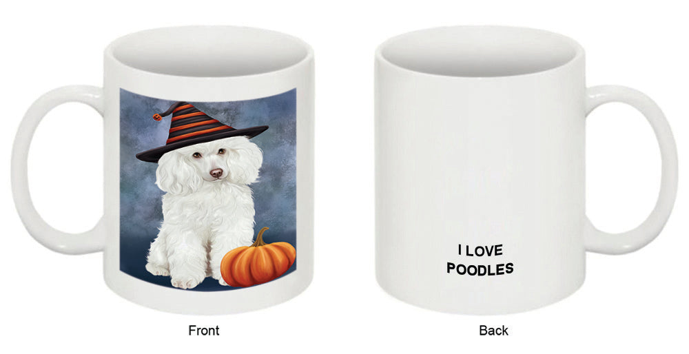 Happy Halloween Poodle Dog Wearing Witch Hat with Pumpkin Coffee Mug MUG50171