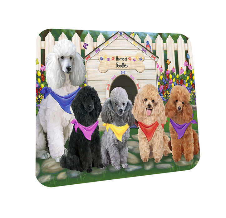 Spring Dog House Poodles Dog Coasters Set of 4 CST50846