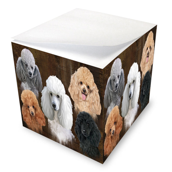 Rustic 5 Poodle Dog Note Cube NOC55788