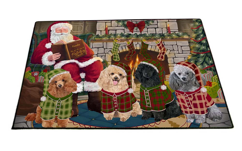 Christmas Cozy Holiday Tails Poodles Dog Floormat FLMS52722