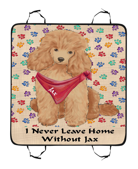 Personalized I Never Leave Home Paw Print Poodle Dogs Pet Back Car Seat Cover