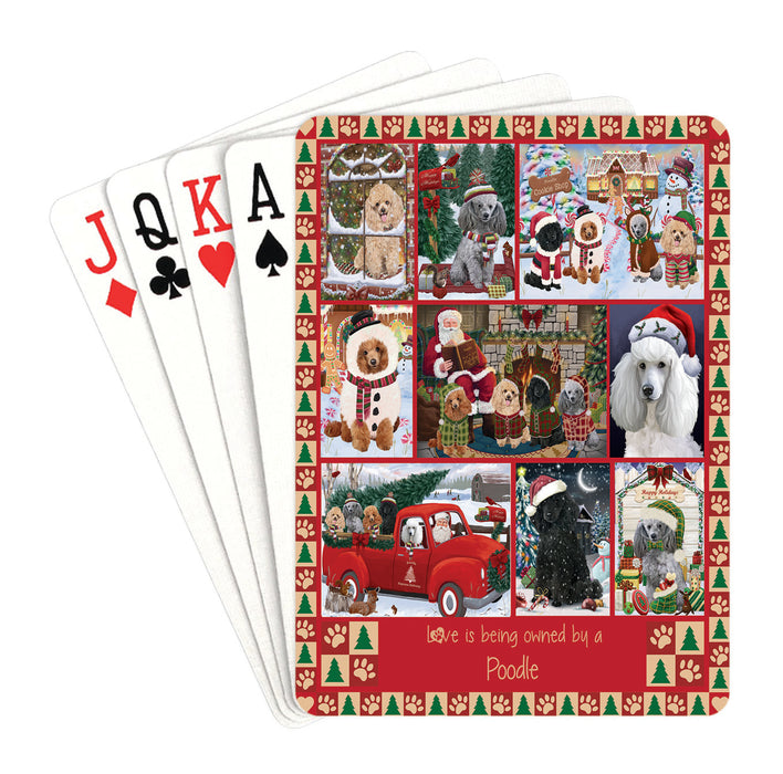 Love is Being Owned Christmas Poodle Dogs Playing Card Decks