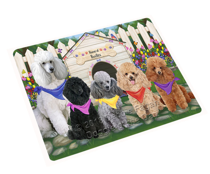 Spring Dog House Poodles Dog Cutting Board C54609