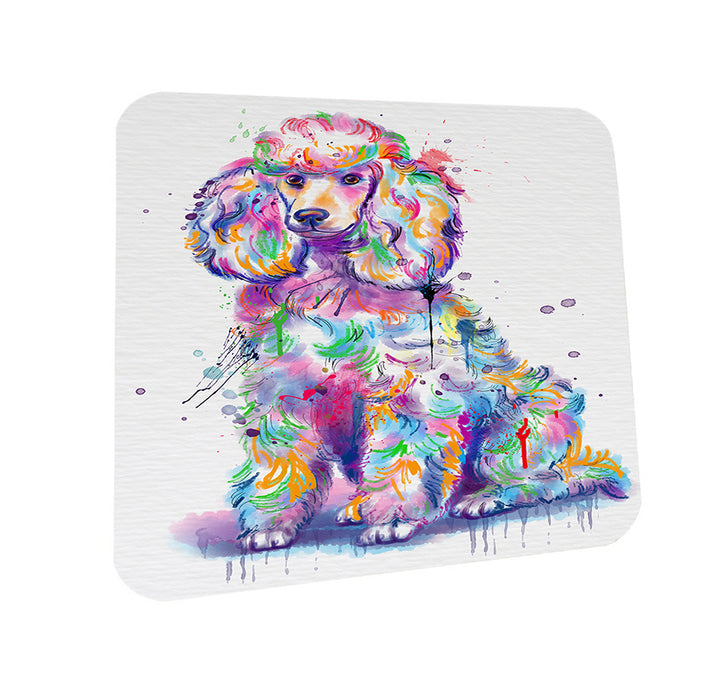 Watercolor Poodle Dog Coasters Set of 4 CST57053