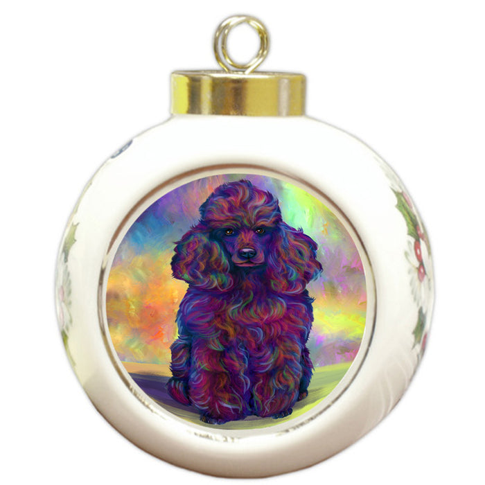 Paradise Wave Poodle Dog Round Ball Christmas Ornament RBPOR56433