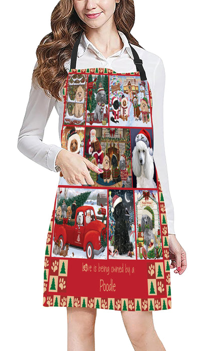 Love is Being Owned Christmas Poodle Dogs Apron