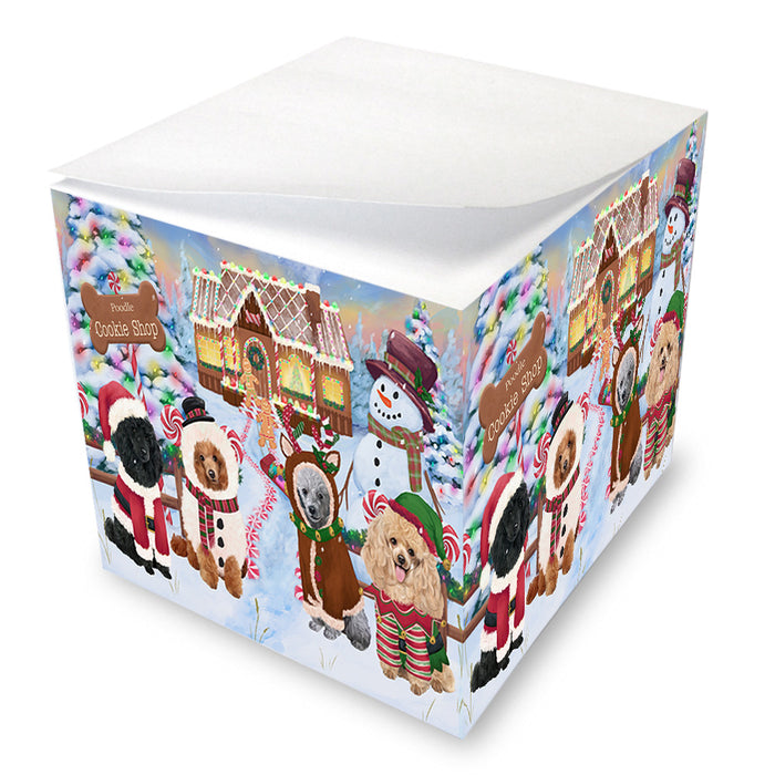 Holiday Gingerbread Cookie Shop Poodles Dog Note Cube NOC54583