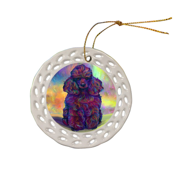 Paradise Wave Poodle Dog Ceramic Doily Ornament DPOR56433