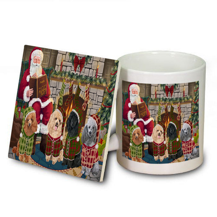 Christmas Cozy Holiday Tails Poodles Dog Mug and Coaster Set MUC55369