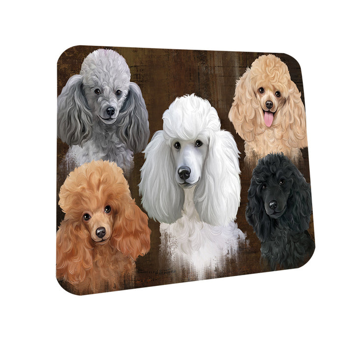 Rustic 5 Poodle Dog Coasters Set of 4 CST54100