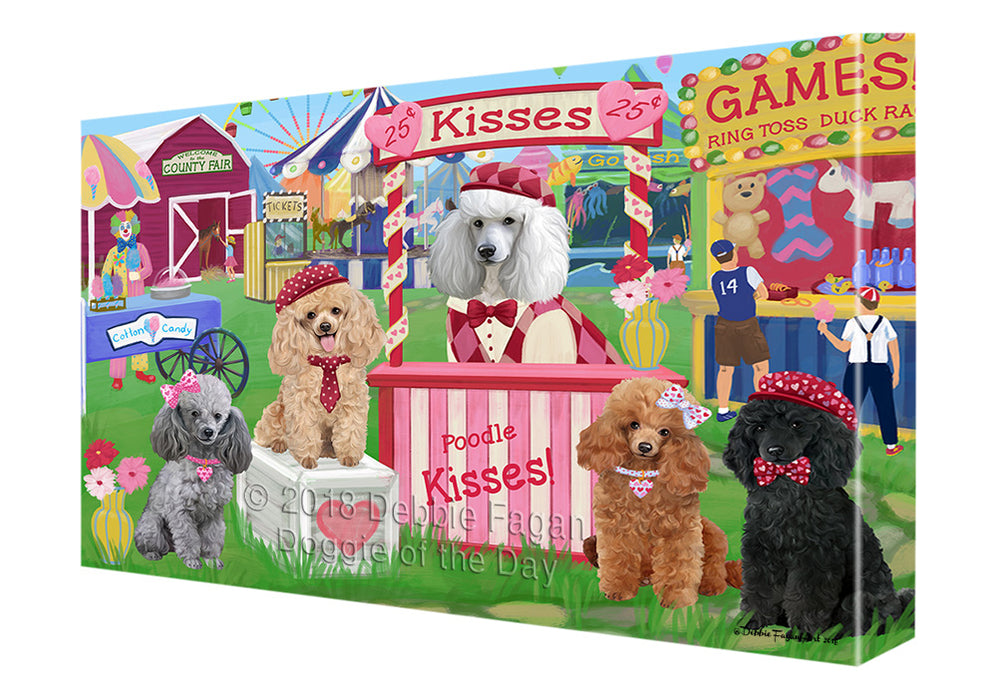 Carnival Kissing Booth Poodles Dog Canvas Print Wall Art Décor CVS125450