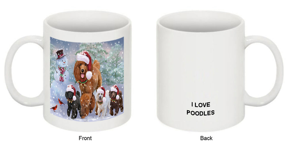 Christmas Running Family Poodles Dog Coffee Mug MUG50870