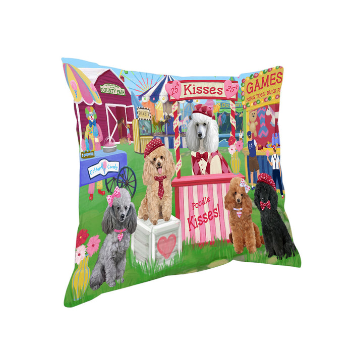 Carnival Kissing Booth Poodles Dog Pillow PIL77948
