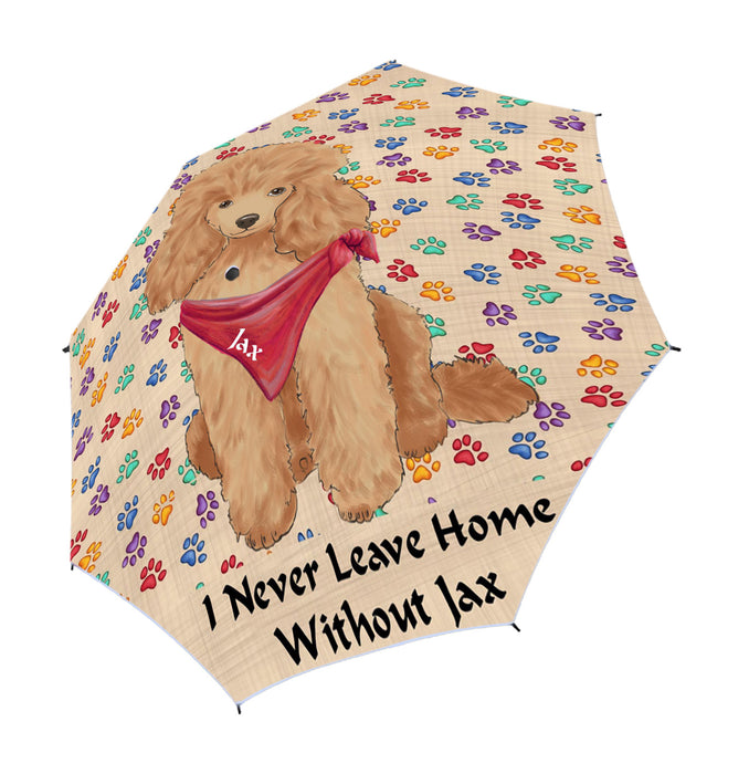 Custom Pet Name Personalized I never Leave Home Poodle Dog Semi-Automatic Foldable Umbrella