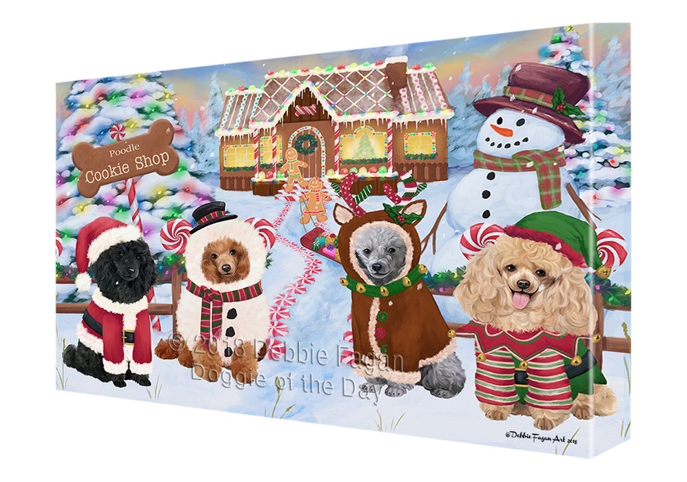 Holiday Gingerbread Cookie Shop Poodles Dog Canvas Print Wall Art Décor CVS130823