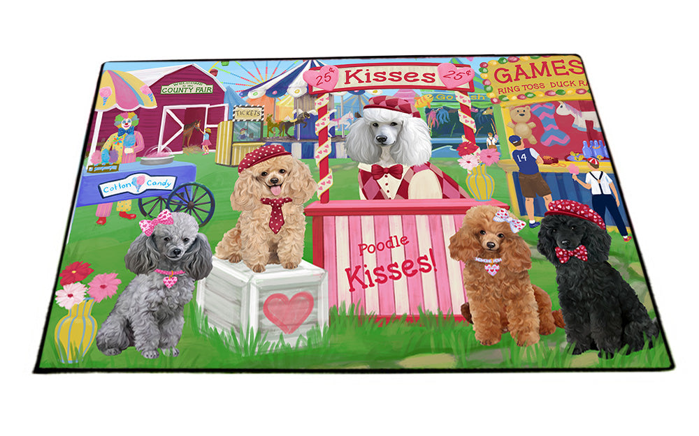 Carnival Kissing Booth Poodles Dog Floormat FLMS53004